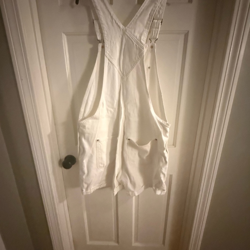 White Denim Overalls - Picture 2 of 2